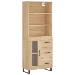 vidaXL Aparador alto madera contrachapada color roble 69,5x34x180 cm