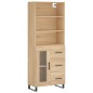 vidaXL Aparador alto madera contrachapada color roble 69,5x34x180 cm vidaXL Aparador alto madera contrachapada color roble 69,5x34x180 cm