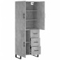 vidaXL Aparador alto madera contrachapada gris hormigón 69,5x34x180 cm vidaXL Aparador alto madera contrachapada gris hormigón 69,5x34x180 cm