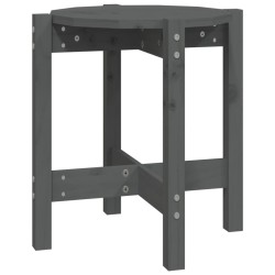 vidaXL Mesa de centro de madera maciza de pino gris Ø42,5x45 cm