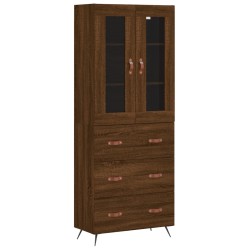 vidaXL Aparador alto madera contrachapada marrón roble 69,5x34x180 cm