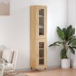 vidaXL Aparador de madera contrachapada roble Sonoma 34,5x34x180 cm vidaXL Aparador de madera contrachapada roble Sonoma 34,5x34x180 cm