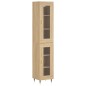 vidaXL Aparador de madera contrachapada roble Sonoma 34,5x34x180 cm vidaXL Aparador de madera contrachapada roble Sonoma 34,5x34x180 cm