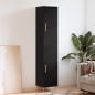 vidaXL Aparador de madera contrachapada negro 34,5x34x180 cm