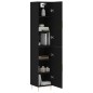 vidaXL Aparador de madera contrachapada negro 34,5x34x180 cm
