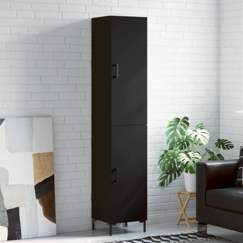 vidaXL Aparador de madera contrachapada negro 34,5x34x180 cm vidaXL Aparador de madera contrachapada negro 34,5x34x180 cm