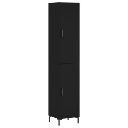 vidaXL Aparador de madera contrachapada negro 34,5x34x180 cm