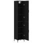vidaXL Aparador de madera contrachapada negro 34,5x34x180 cm vidaXL Aparador de madera contrachapada negro 34,5x34x180 cm