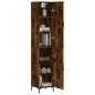 vidaXL Aparador de madera contrachapada roble ahumado 34,5x34x180 cm vidaXL Aparador de madera contrachapada roble ahumado 34,5x34x180 cm