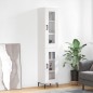 vidaXL Aparador alto madera contrachapada blanco brillo 34,5x34x180 cm vidaXL Aparador alto madera contrachapada blanco brillo 34,5x34x180 cm