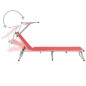 vidaXL Tumbona plegable con toldo aluminio y textilene roja vidaXL Tumbona plegable con toldo aluminio y textilene roja