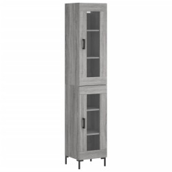 vidaXL Aparador alto madera contrachapada gris Sonoma 34,5x34x180 cm