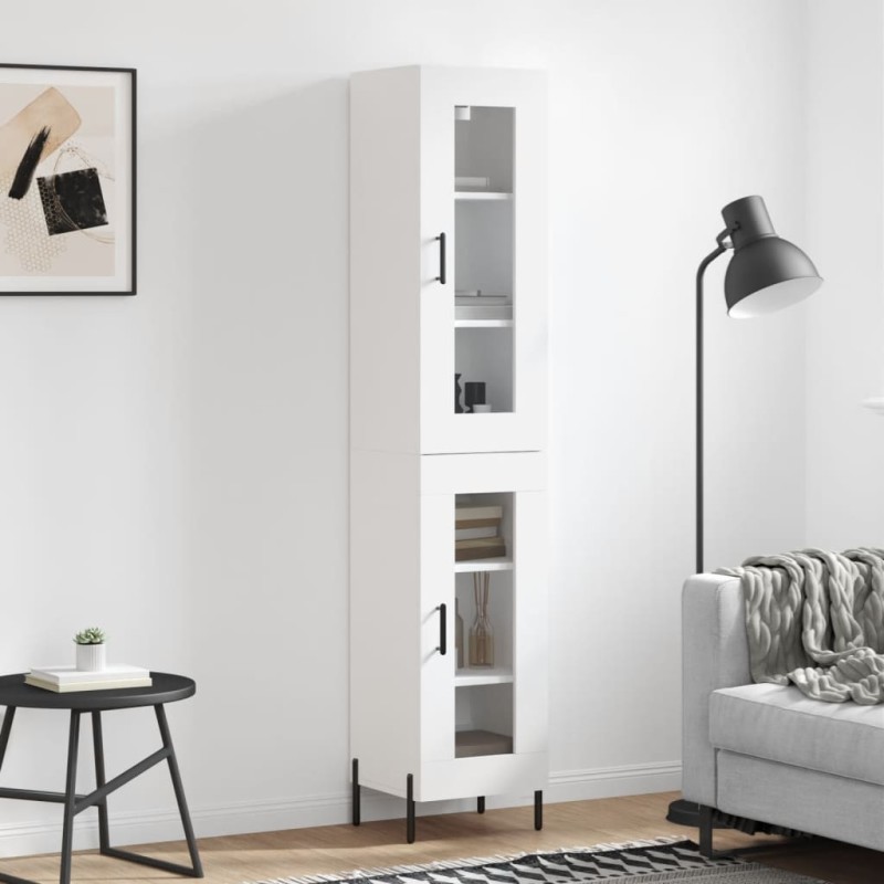 vidaXL Aparador alto madera contrachapada blanco 34,5x34x180 cm vidaXL Aparador alto madera contrachapada blanco 34,5x34x180 cm