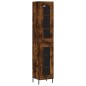 vidaXL Aparador de madera contrachapada roble ahumado 34,5x34x180 cm vidaXL Aparador de madera contrachapada roble ahumado 34,5x34x180 cm