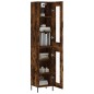 vidaXL Aparador de madera contrachapada roble ahumado 34,5x34x180 cm vidaXL Aparador de madera contrachapada roble ahumado 34,5x34x180 cm