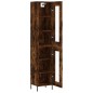 vidaXL Aparador de madera contrachapada roble ahumado 34,5x34x180 cm vidaXL Aparador de madera contrachapada roble ahumado 34,5x34x180 cm