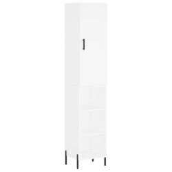 vidaXL Aparador alto madera contrachapada blanco 34,5x34x180 cm