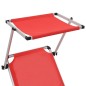vidaXL Tumbona plegable con toldo aluminio y textilene roja vidaXL Tumbona plegable con toldo aluminio y textilene roja