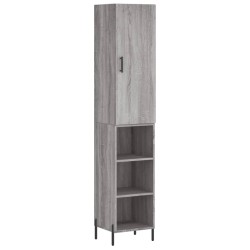vidaXL Aparador alto madera contrachapada gris Sonoma 34,5x34x180 cm