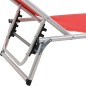 vidaXL Tumbona plegable con toldo aluminio y textilene roja vidaXL Tumbona plegable con toldo aluminio y textilene roja