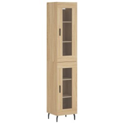 vidaXL Aparador de madera contrachapada roble Sonoma 34,5x34x180 cm