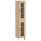 vidaXL Aparador de madera contrachapada roble Sonoma 34,5x34x180 cm
