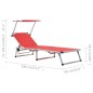 vidaXL Tumbona plegable con toldo aluminio y textilene roja vidaXL Tumbona plegable con toldo aluminio y textilene roja
