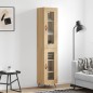vidaXL Aparador de madera contrachapada roble Sonoma 34,5x34x180 cm vidaXL Aparador de madera contrachapada roble Sonoma 34,5x34x180 cm