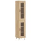 vidaXL Aparador de madera contrachapada roble Sonoma 34,5x34x180 cm vidaXL Aparador de madera contrachapada roble Sonoma 34,5x34x180 cm
