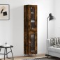 vidaXL Aparador de madera contrachapada roble ahumado 34,5x34x180 cm vidaXL Aparador de madera contrachapada roble ahumado 34,5x34x180 cm