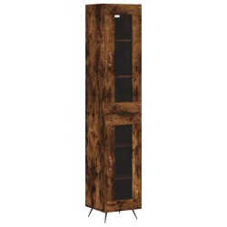 vidaXL Aparador de madera contrachapada roble ahumado 34,5x34x180 cm