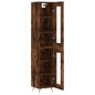 vidaXL Aparador de madera contrachapada roble ahumado 34,5x34x180 cm vidaXL Aparador de madera contrachapada roble ahumado 34,5x34x180 cm