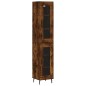 vidaXL Aparador de madera contrachapada roble ahumado 34,5x34x180 cm vidaXL Aparador de madera contrachapada roble ahumado 34,5x34x180 cm