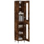vidaXL Aparador de madera contrachapada roble ahumado 34,5x34x180 cm vidaXL Aparador de madera contrachapada roble ahumado 34,5x34x180 cm