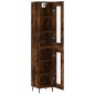 vidaXL Aparador de madera contrachapada roble ahumado 34,5x34x180 cm vidaXL Aparador de madera contrachapada roble ahumado 34,5x34x180 cm