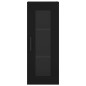 vidaXL Aparador de madera contrachapada negro 34,5x34x180 cm