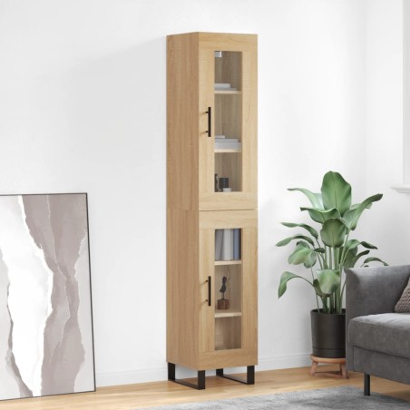 vidaXL Aparador de madera contrachapada roble Sonoma 34,5x34x180 cm