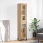 vidaXL Aparador de madera contrachapada roble Sonoma 34,5x34x180 cm