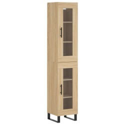 vidaXL Aparador de madera contrachapada roble Sonoma 34,5x34x180 cm