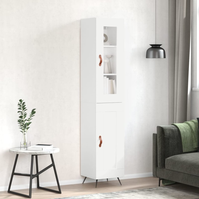 vidaXL Aparador alto madera contrachapada blanco 34,5x34x180 cm vidaXL Aparador alto madera contrachapada blanco 34,5x34x180 cm