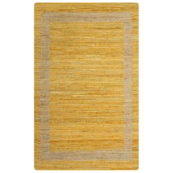 vidaXL Alfombra hecha a mano de yute amarilla 80x160 cm
