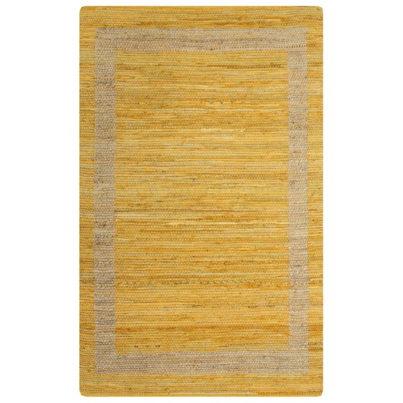 vidaXL Alfombra hecha a mano de yute amarilla 80x160 cm