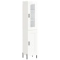 vidaXL Aparador alto madera contrachapada blanco brillo 34,5x34x180 cm