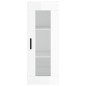 vidaXL Aparador alto madera contrachapada blanco brillo 34,5x34x180 cm