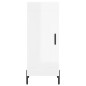 vidaXL Aparador alto madera contrachapada blanco brillo 34,5x34x180 cm