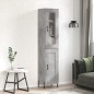 vidaXL Aparador de madera contrachapada gris hormigón 34,5x34x180 cm vidaXL Aparador de madera contrachapada gris hormigón 34,5x34x180 cm
