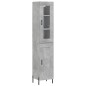vidaXL Aparador de madera contrachapada gris hormigón 34,5x34x180 cm vidaXL Aparador de madera contrachapada gris hormigón 34,5x34x180 cm