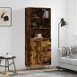 vidaXL Aparador alto madera contrachapada roble ahumado 69,5x34x180 cm vidaXL Aparador alto madera contrachapada roble ahumado 69,5x34x180 cm