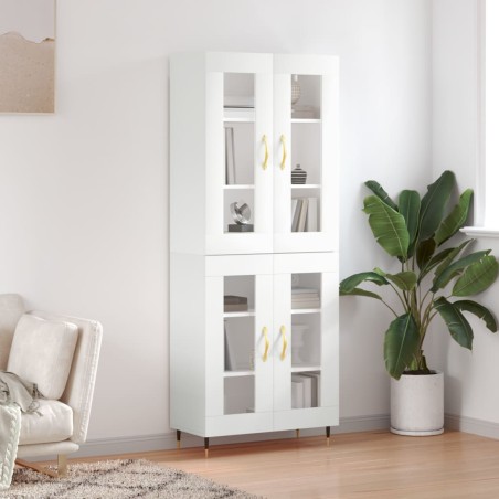 vidaXL Aparador alto madera contrachapada blanco 69,5x34x180 cm