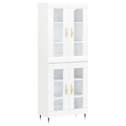 vidaXL Aparador alto madera contrachapada blanco 69,5x34x180 cm